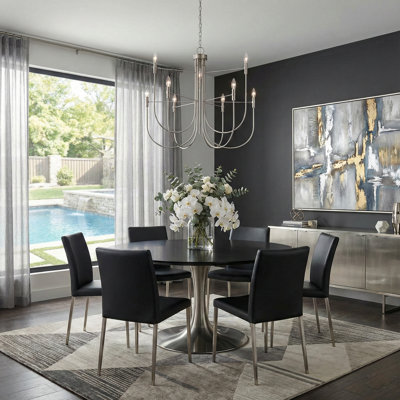 Foundry Chandelier - 9-Light - Brushed Nickel