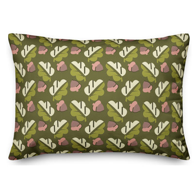 Coussin lombaire à glands et feuilles
