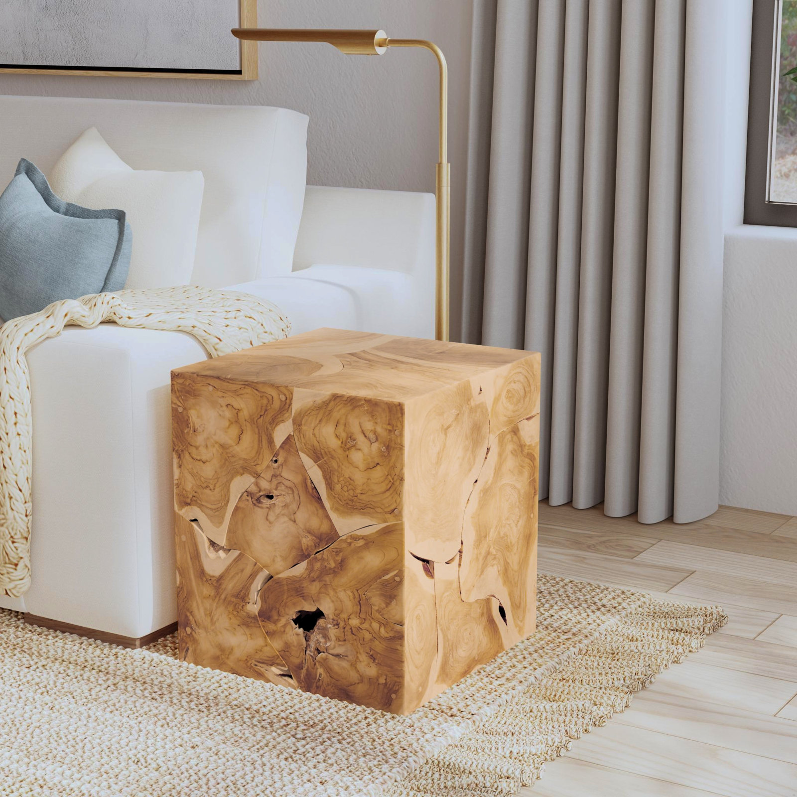 Mitzi Solid Wood End Table, Brown