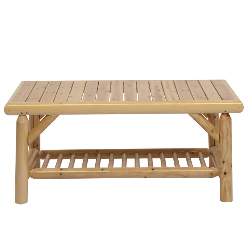 Patio Wood Coffee Table, Yellow
