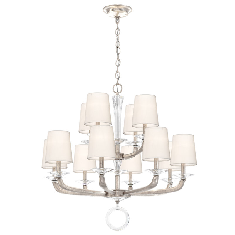 Emilea 12 - Light Chandelier, Antique Silver