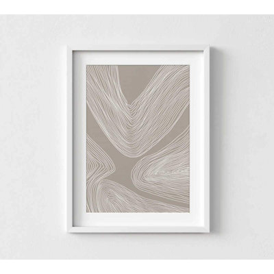 «Drift Lines - Modern Neutral», reproduction d'art abstraite