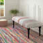 Modern Country / Farmhouse Multicolor/Brown Striped Handmade Upholstered Bench