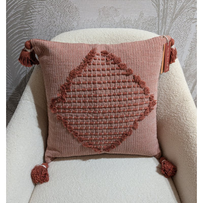 Handwoven Geometric Throw Pillow