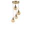 Lustre élégant ambre et or, hauteur réglable, 11,8 po de diamètre | Corps en métal durable, capuchon en verre, douille E27 (40 W maximum) | Luminaire élégant pour le salon, la salle à manger et le vestibule, indice de protection IP20-695470477-695470476