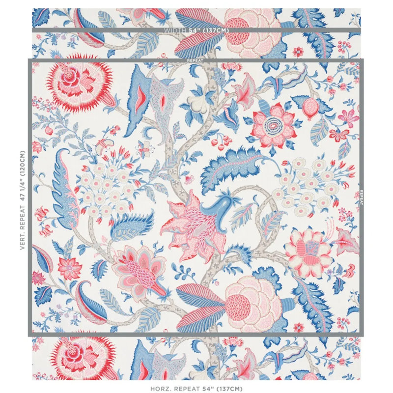 Arborvitae Fabric, Rose/Delft