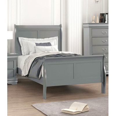 1pc lit simple lit meubles de chambre à coucher Louis Phillipe pieds de support en bois
