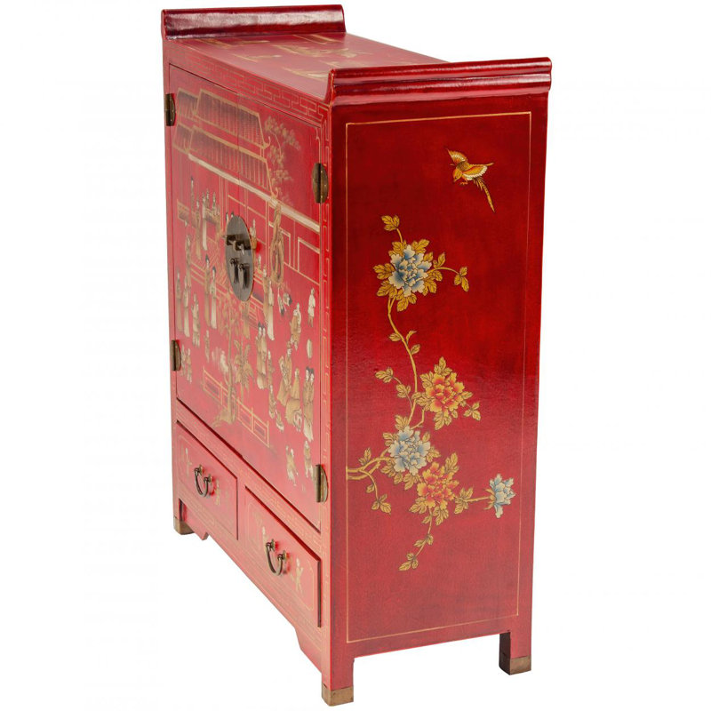 Red Lacquer Altar Cabinet - Courtyard