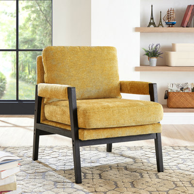 Fauteuil d'appoint rembourré en chenille de style Mid-Century