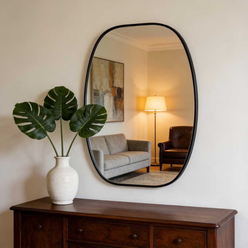 Miroir mural noir, Black, 36" x 24"