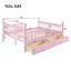 Structure de lit pour enfant pleine grandeur avec 2 tiroirs de rangement sous le lit, lit plateforme en bois avec barrières de sécurité, conception à profil bas, système de support à lattes robuste, aucun sommier tapissier requis-1550441344-1550441345