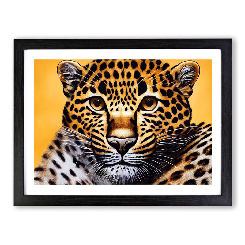 Beguiling Leopard - Single Picture Frame Print, Black Frame, 25cm H x 34cm W x 2cm D