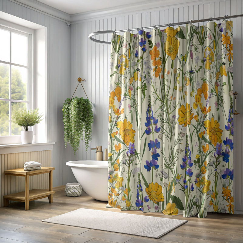Blooming Wild - Premium Shower Curtain, 74"H x 71"W