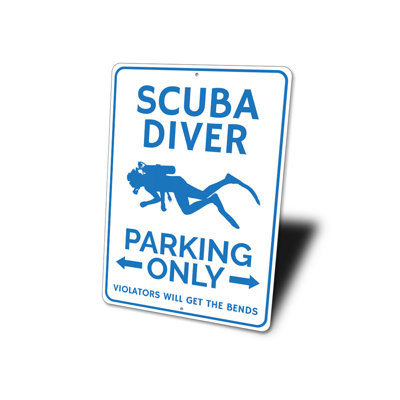 Enseigne en aluminium Scuba Diver