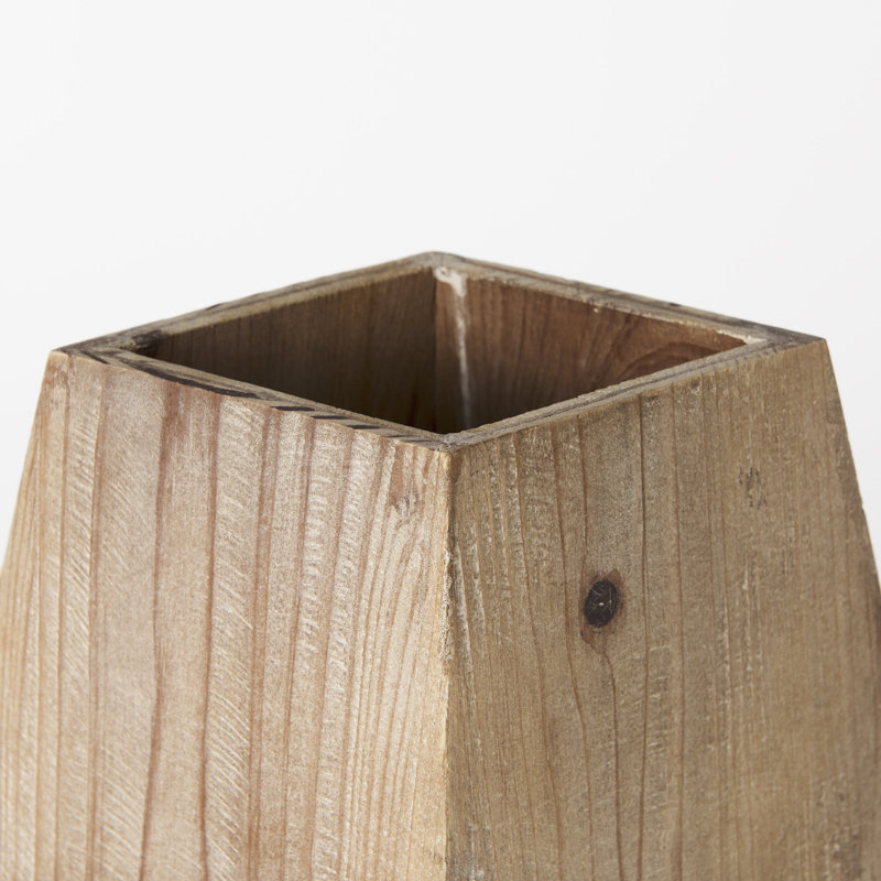 Plaisance Wood Table Vase, 11.3" H x 10.8" W x 6.3" D