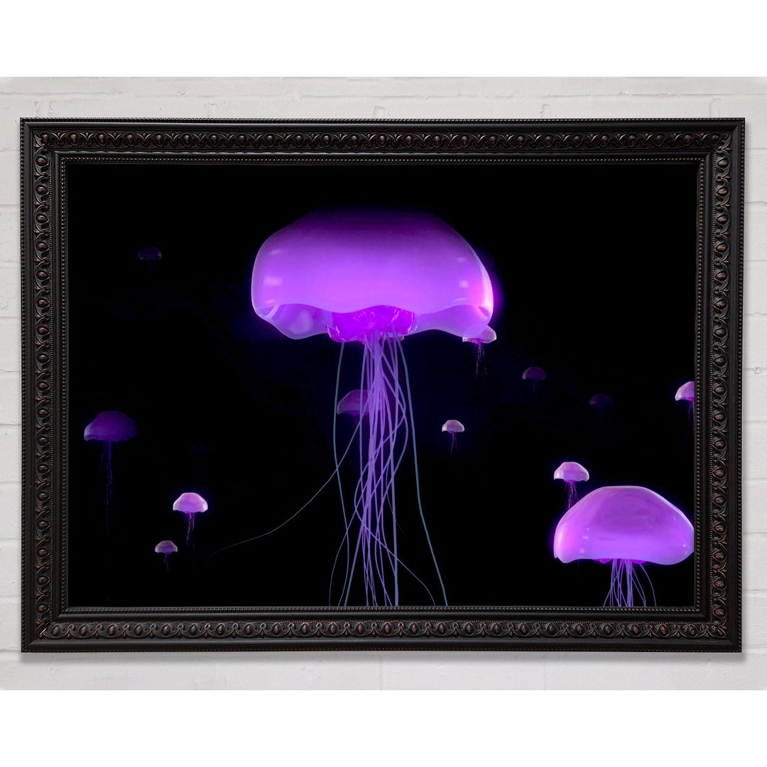 Jellyfish Lights Up The Ocean - Einzelne Bilderrahmen Kunstdrucke