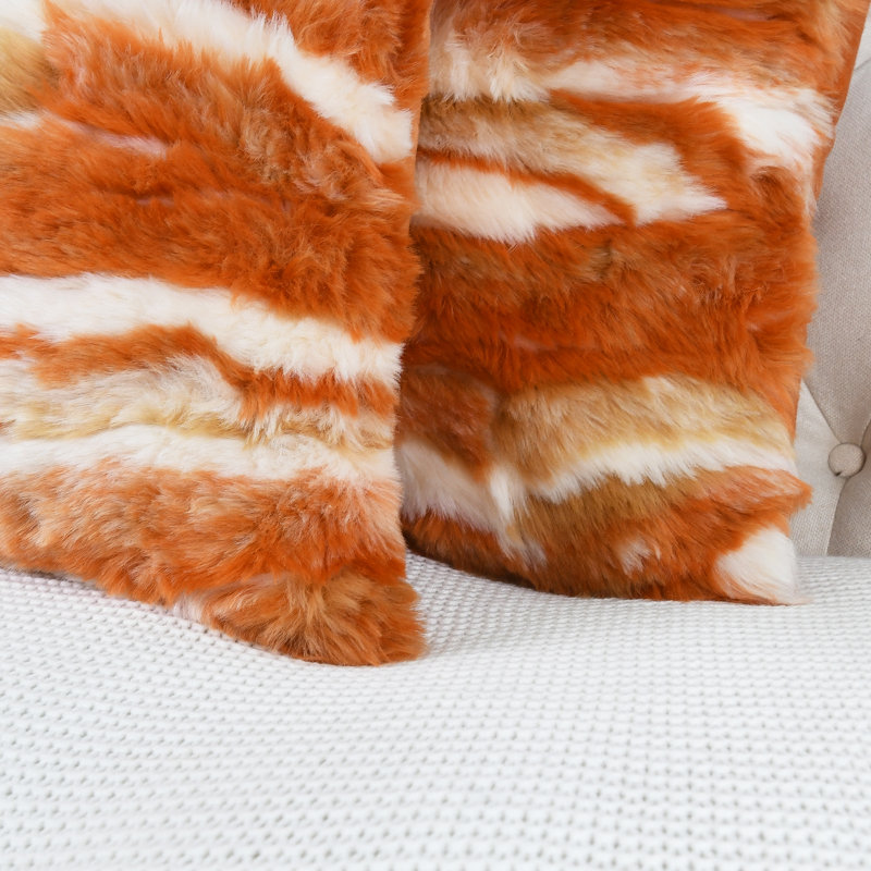 Abstract Square Cushion Cover, Burnt Orange, 66cm x 66cm