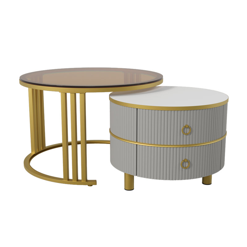 Coffee Table with Storage, Grey
