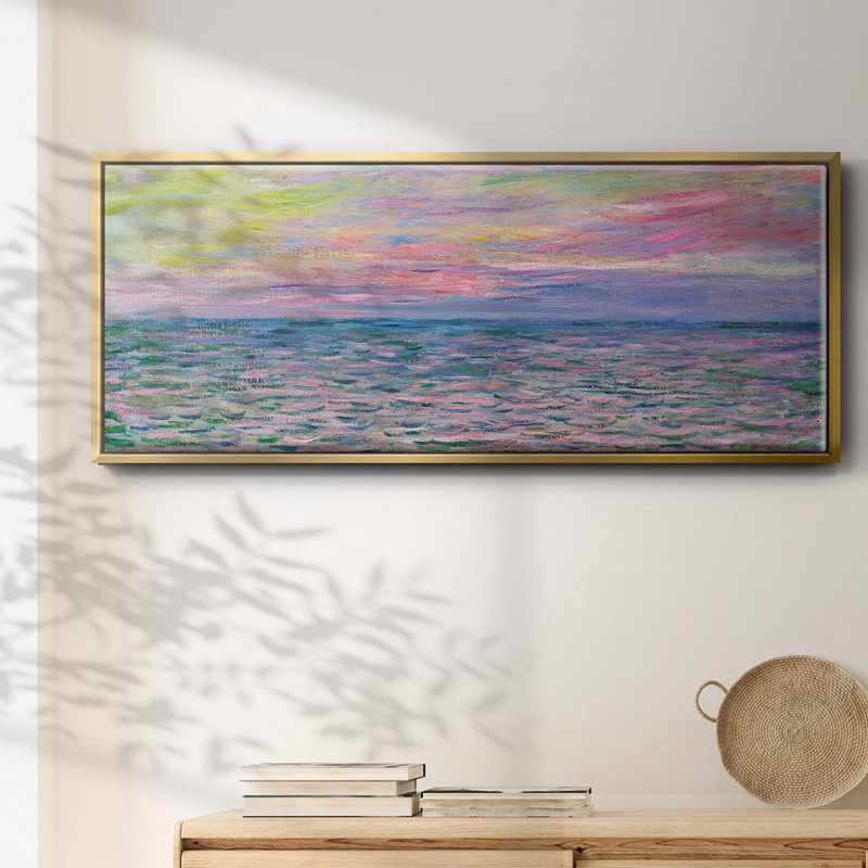Coucher de soleil sur la mer à Pourville, 1882 - Toile encadrée, H 20 po x l 50 po
