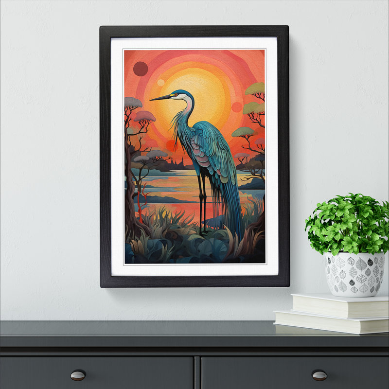 Heron Colour Field - Framed Print