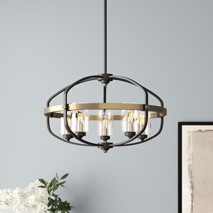 Trent Austin Design® Jaquan 5 - Light Dimmable Geometric Chandelier ...