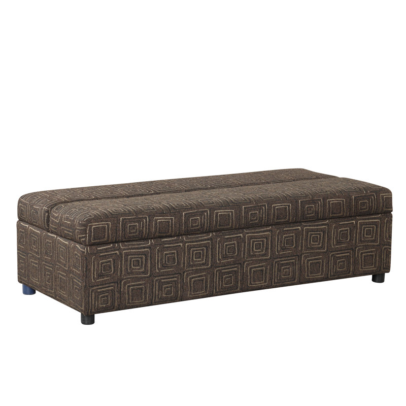 Banc rembourré avec matelas Ekon, 100 % lin gris noir