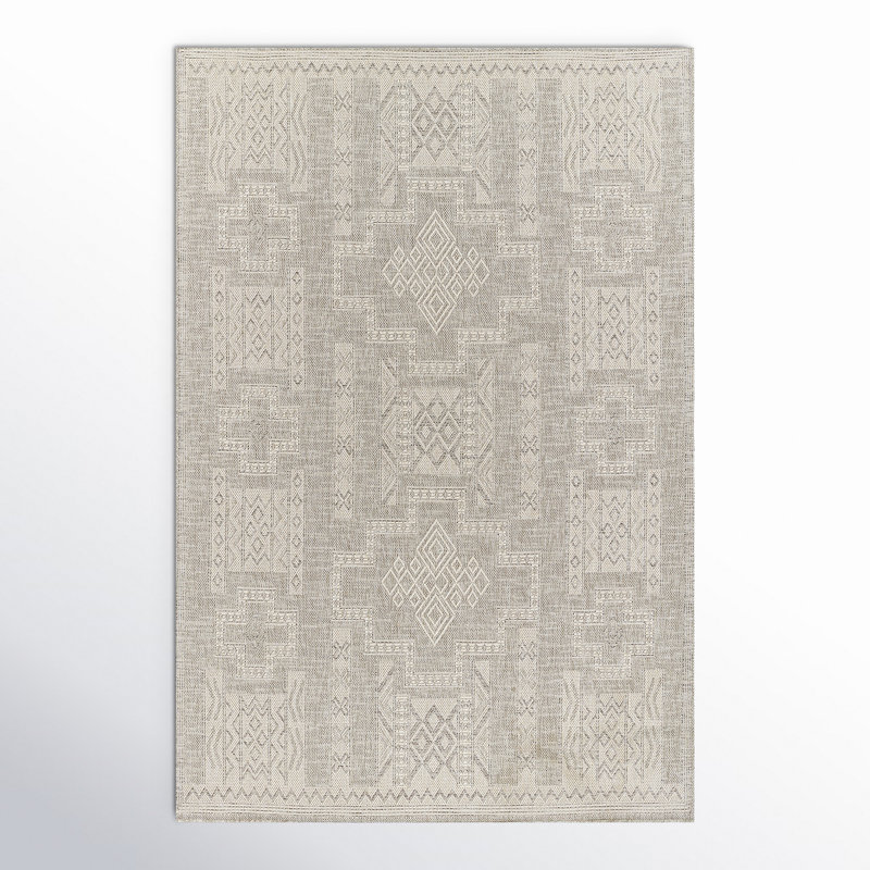 Tapis d'intérieur / extérieur gris Pavia, Rectangle 4 pi 1 po x 6 pi