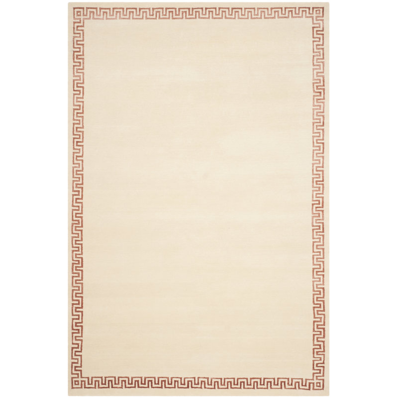 Nepalese Hand-Knotted Cream Area Rug, Rectangle 6' x 9'