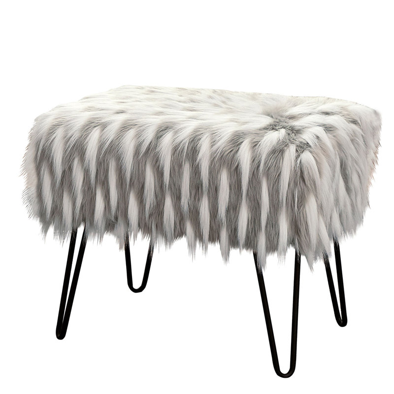48.3cm Wide Rectangle No Pattern Standard Ottoman, Grey