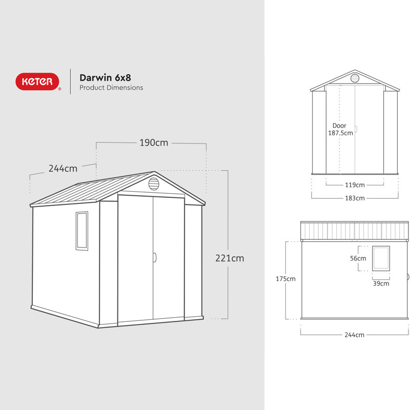 Keter Darwin 6x8ft - Grey