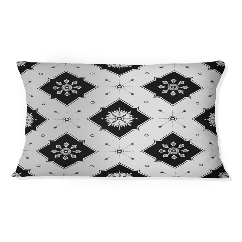 Coussin lombaire transitionnel noir et blanc I