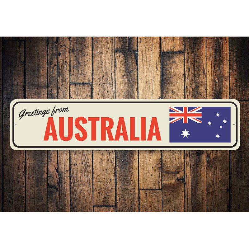 Panneau australien en aluminium, H 6 po x l 24 po x P 0,06 po
