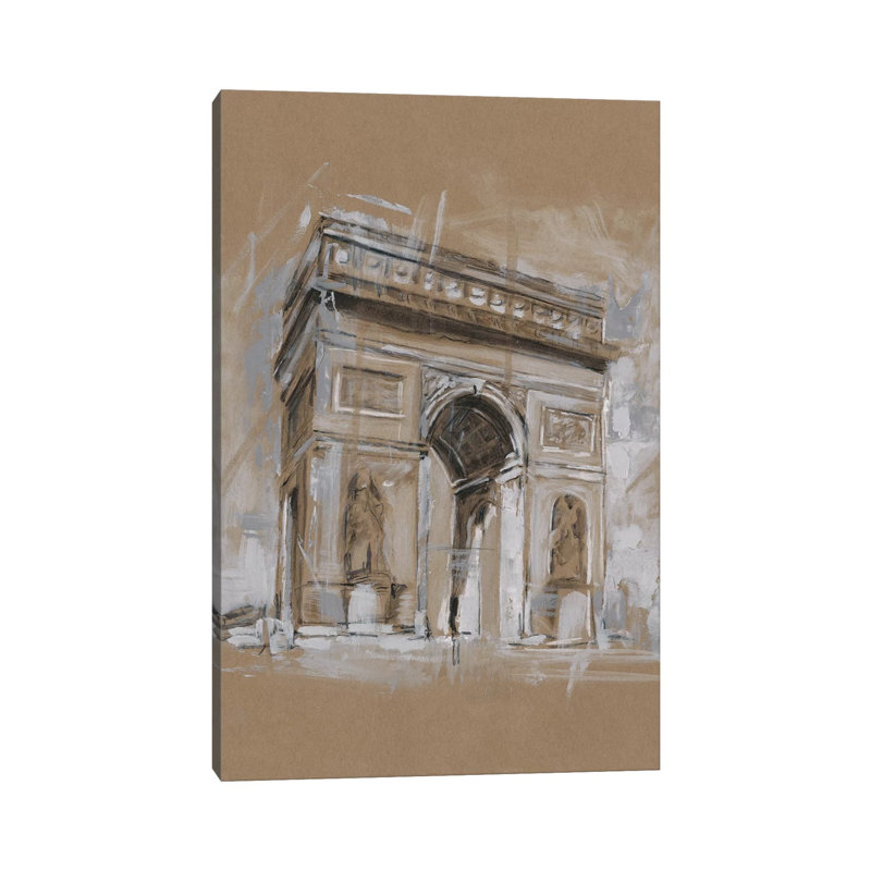 "Brushtravail architecture Study I" par Ethan Harper, reproduction d’art, H 26 po x l 18 po x 1,5 po, Toile tendue