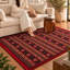 Tapis kilim lavable traditionnel à motif oriental vintage pour le salon Tyngsborough 4 x 6, rouge et noir