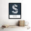 Solihull City Map Solihull Navy - Single Picture Frame Print