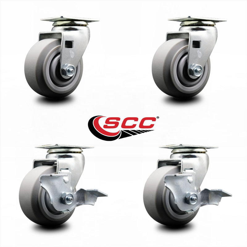 4-Piece Thermoplastic Rubber Caster Set