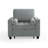 Convertible Gray Corduroy Tufted Sofa Bed Chair 3-In-1 Pull Out Multi-Functional Sleeper Single Chair Bed With 2 Soft Pillows, USB Outlet and  Cup Holder-1458289984