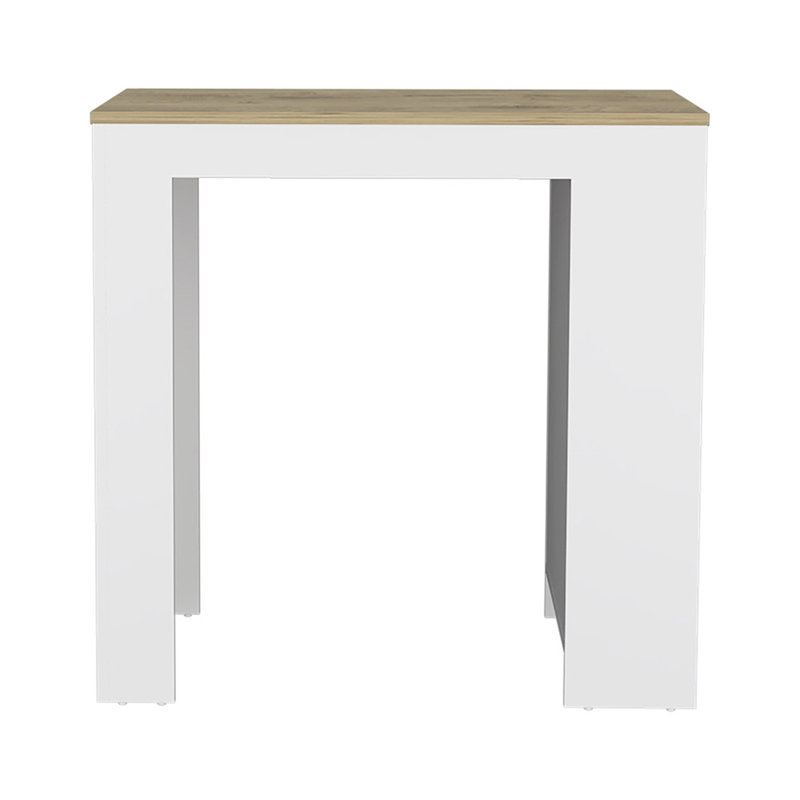 Versatile Compact Kitchen Island Doyle with Three Side Shelves for Efficient Cooking, White