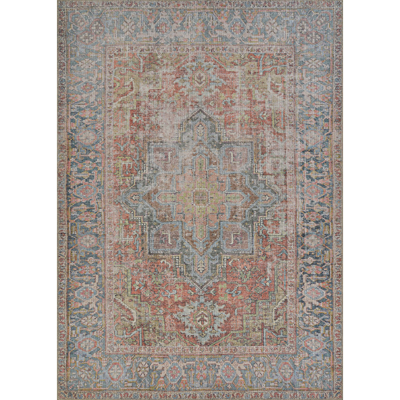 Tapis intérieur rouille floral Lamentin Heriz, Rectangle 8 pi 3 po x 10 pi
