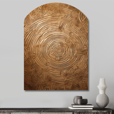 Tenesha - Asymmetrical Boho Feather Metal Wall Art, Arch Metal Wall Sculpture Print