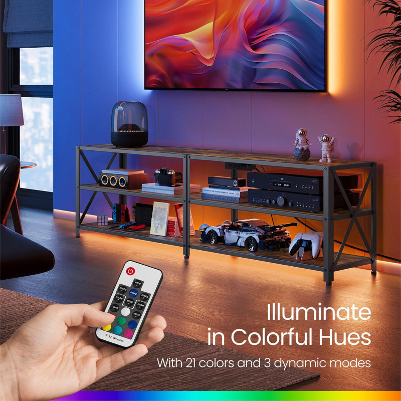 Meuble télé avec prises de courant et lumières DEL, pour téléviseurs de 75 po ou moins, L 62,99 po