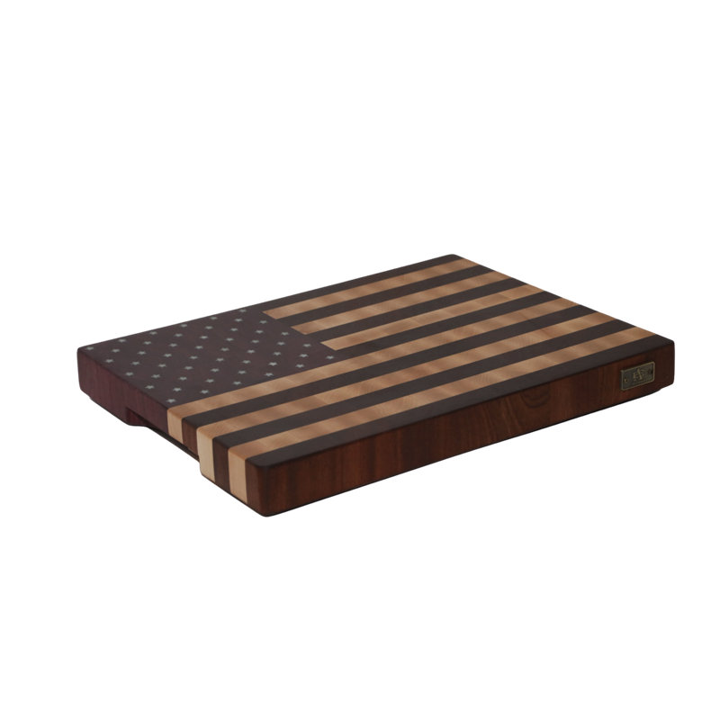 Maple/Mahogany/Purple Heart Wood American Flag Design Cutting Board, 14" W x 20" L