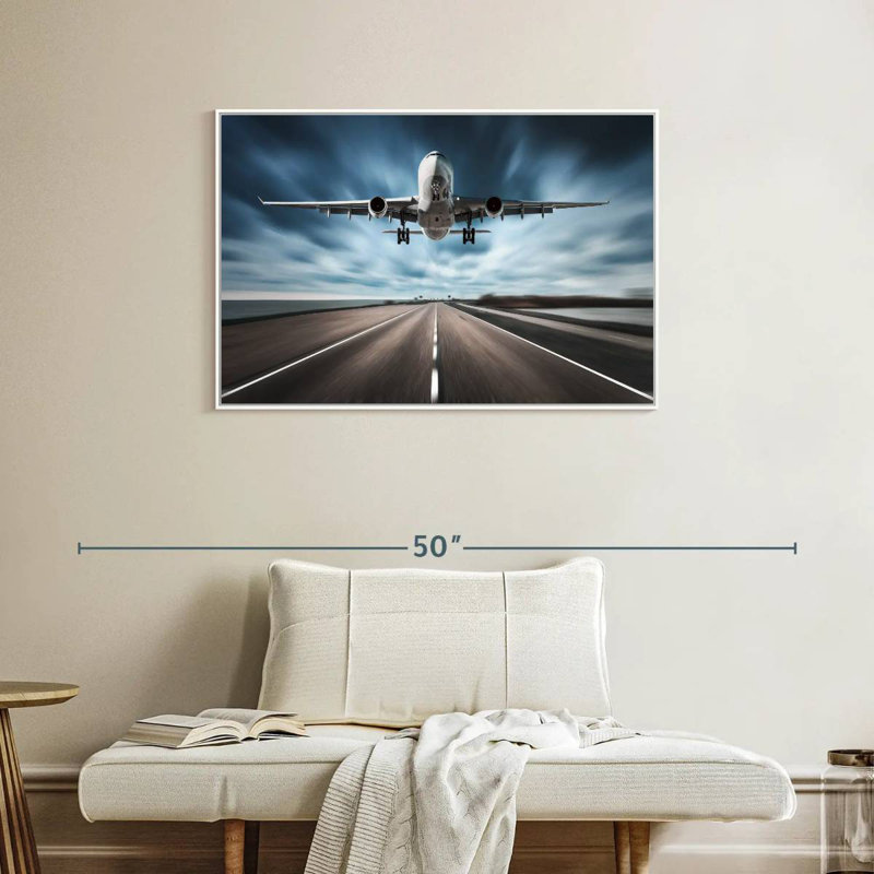 Avion de piste, Cadre flottant blanc, 37 po x 25 po