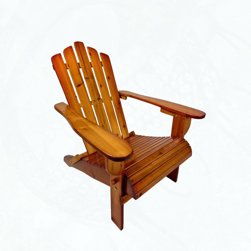 Foldable Oak Wood Adirondack Chair for Indoor/Outdoor Use