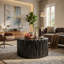 Table basse ronde MGO, table d'appoint cylindrique texturée ondulée, pré-assemblée sans KD, capacité de poids de 66 lb, table d'appoint multi-usage intérieure et extérieure pour le jardin du salon-469463671
