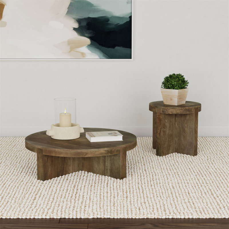 Table basse ronde en bois de manguier massif Alexander Brown