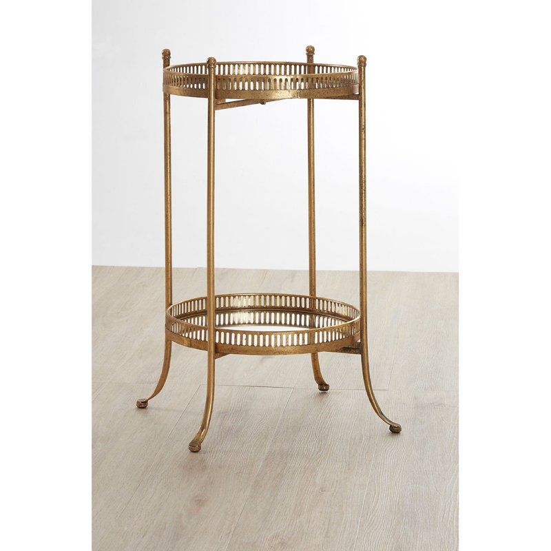 Spiro Tray Top End Table, Gold