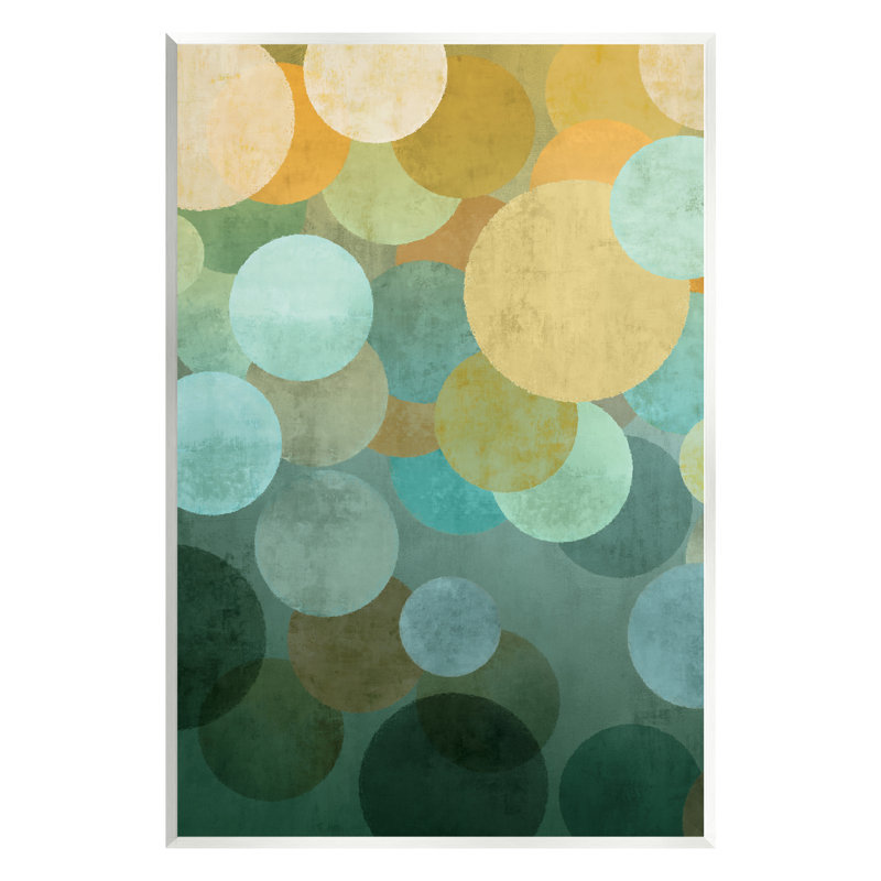 "Stupell Industries Green Ombre Circles", art mural sur toile par Brent Nelson, H 19 po x l 13 po x P 0,5 po