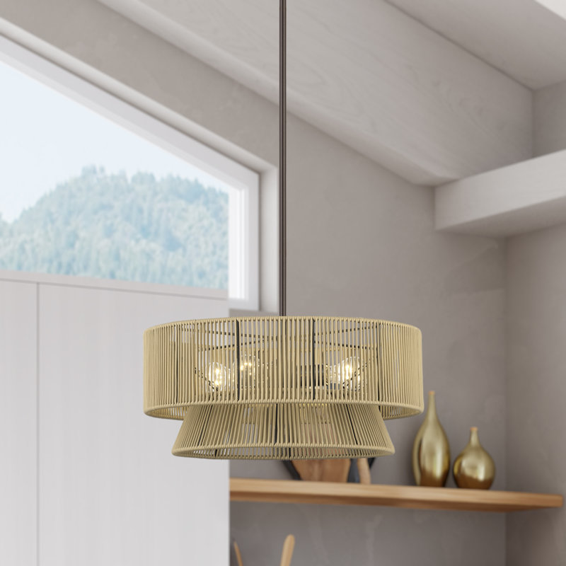 Lustre suspendu 4 lumières Aurea, Bronze, Doré