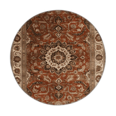Tapis d'intérieur et d'extérieur brun Persian